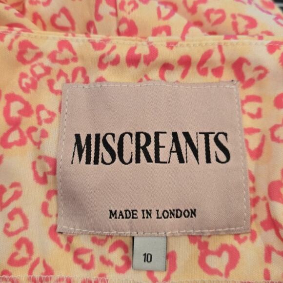 Miscreants Mini Dress & Gloves Yellow & Pink Leopard NWT Size 8 US / 10 UK - Picture 4 of 4